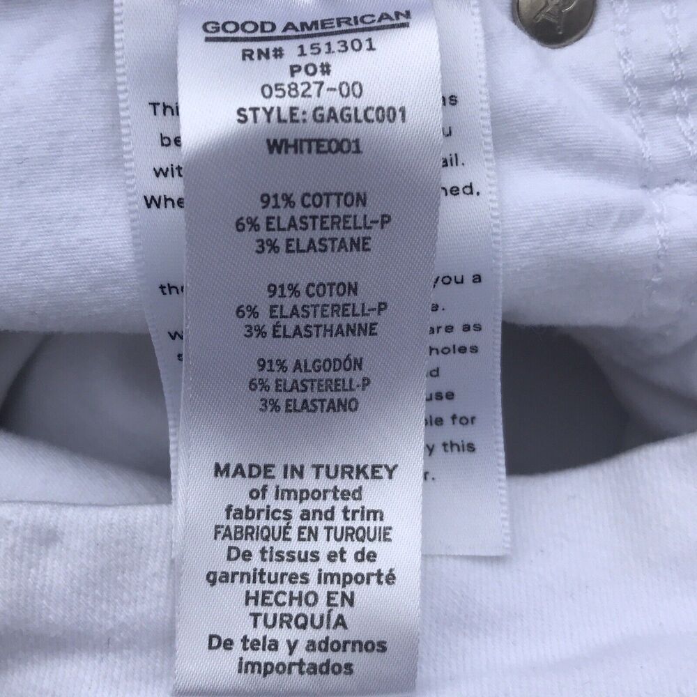 Good American GOOD LEGS CROPPED JEANS Skinny Stretch White Size 15/33 Inseam 27" - Picture 8 of 8